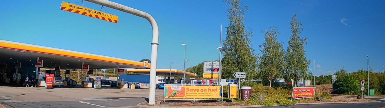 A UK filling station forecourt